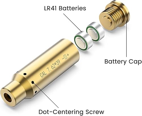Miniatura 2 de Feyachi Láser de avistamiento de calibre .223 0.219 in/0.354 in Red Dot Laser Boresighter para pistola pistola con interruptor de cola incluido