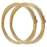 WEBEEDY 0,5 mm Alambre de aluminio plano de ancho para hacer cloisonne esmaltado DIY 2 rollos de alambre metálico plegables de oro de 20 m para joyería DIY Suministro de artesanía (10 m/rollo)
