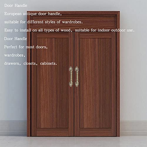 Image of Sliding Barn Door Pull Handle Hardware for Wooden Garden Gate Shed Cabinet Door Large Wooden Door Handle Antique doorknob Vintage Door Handle (1, Bronze Tone7.87in)
