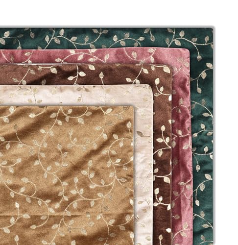 Image of RD TREND Premium Velvet Cushion Covers Set of 5 | Soft Embroidered Decorative Throw Pillow Covers for Sofa, Bed & Living Room | Cushion Cover 16 inch x 16 inch (40x40 cm) Multi