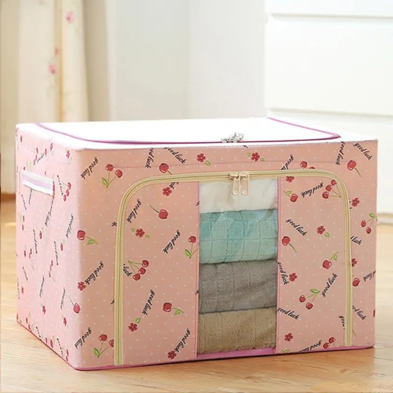 HAKKU Large Capacity Clothes 24 Liter Storage Bag Organizer with Thick Fabric Visible Steel Frame, Foldable Clothes Storage Box, Saree Organisers Storage for Wardrobe (24 ltr Pitch, 1) (B0DHPJPBN4) Amazon Price History, Amazon Price Tracker
