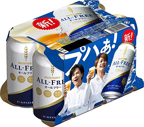[Pack of 6] [Japan Popular NA Beer] Suntory Japanese Beer Beverage, All Free, 0.00% Non Alcohol, Zero Calories And Gluten Free - 11.2 Fl Oz