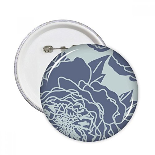 Badge bouton pivoine résumé plantes art rond pins de décoration vêtements multicolore