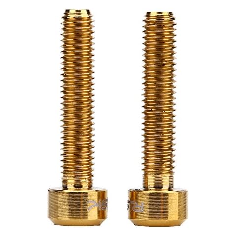 Wbestexercises 2Pcs / Set M5x25mm Titanium Alloy Bicycle Brake Handle Fixed Bolts Mountain Bike Screws (Gold) Cover