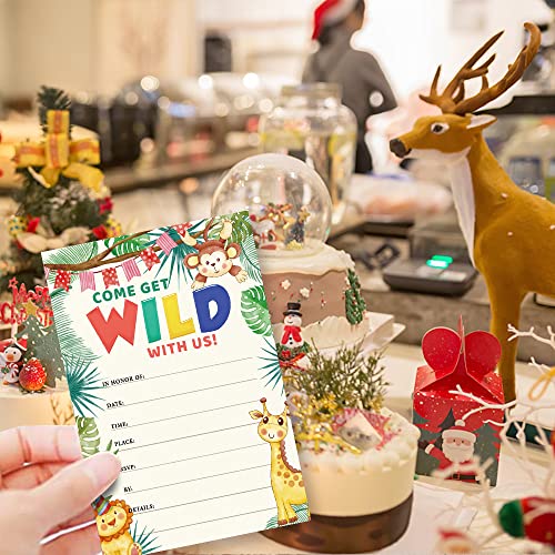 Haizct Jungle Animals Party Celebration Invitations With Envelopes (30 Count) For Birthday Party Bridal Showers Baby Showers Graduations Dinner Parties Soirees Bachelorette Parties #TOP6