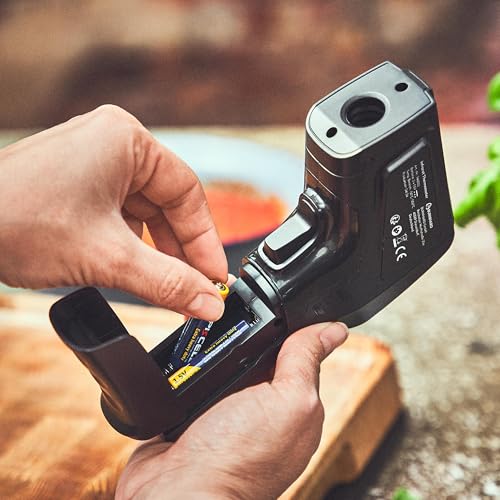 BURNHARD Infrarot-Thermometer, Dual-Laser, -50 – 550 °C, Laser Temperaturmessgerät mit Hold-Funktion, batteriebetrieben, Emissionsgrad einstellbar, ideal für Pizzasteine und Grillplatten