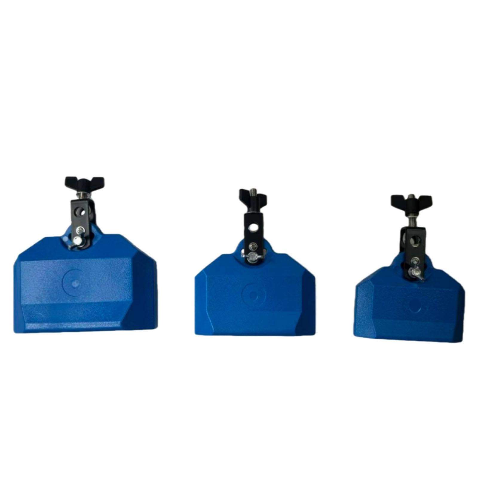 Set di Batteria Da 3 Pezzi, Supporto per Campane, Blocchi per Percussioni Latine, Montaggio in Lega di Zinco, Ideale per Gruppi Musicali, Blu