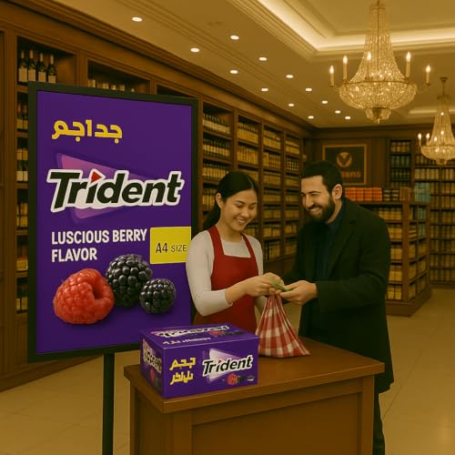 Image of Trident Mixed Berries Sugar Free Chewing Gum By Cougar | 12 Pack Box (7Sticks) | Long Lasting Berry Flavor | Resealable Packs for Travel, Work, School & Fresh Breath | Individually Wrapped Sticks with Raspberry & Blackberry Taste | 162g Box - (Imported-USA)
