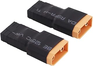 OliYin 2pcs Compatible with TRX Female to XT90 Male No Wire Adapter for RC Power Supply(Pack of 2)