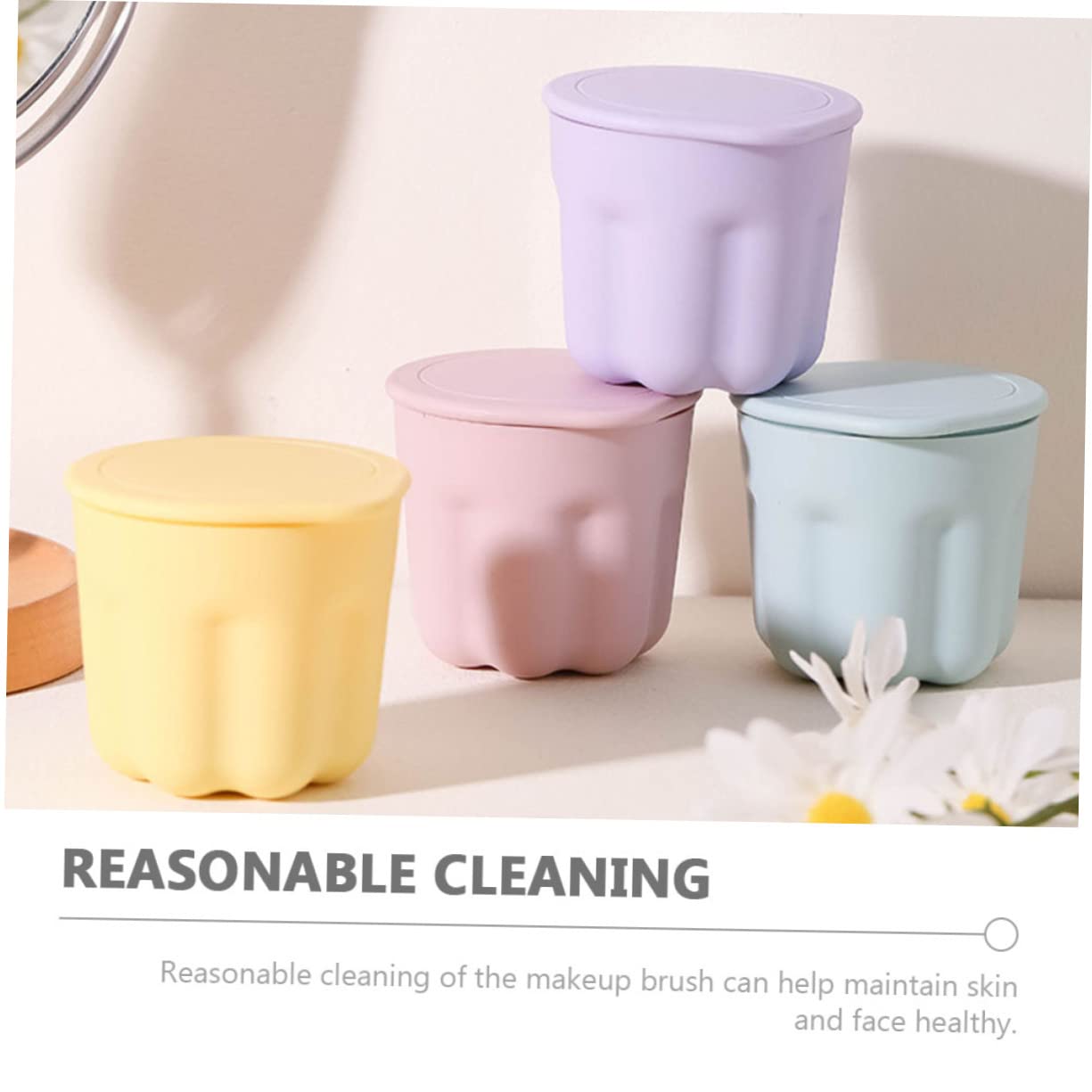 Healeved Makeup Brush Cleaner Set Brush Cleaning Box Silicone Bowl Compact Easy to Clean Brush Cleaning Pad