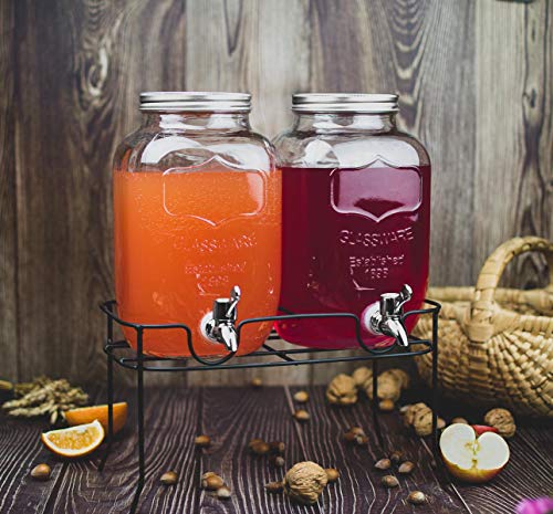 Sendez Dispenser per bevande, 2 x 4 litri, erogatore per acqua - immagine 4