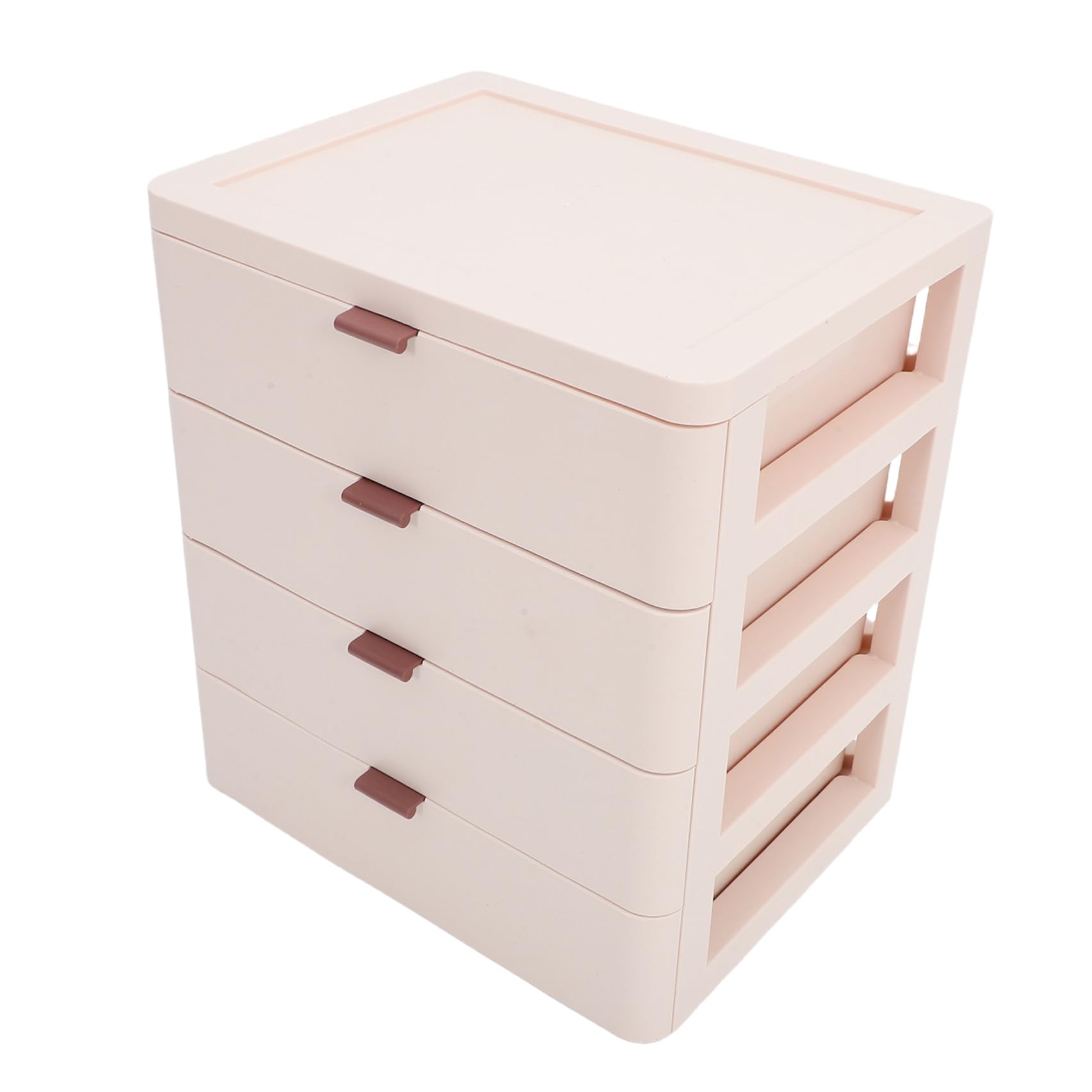 Organizer da Scrivania Contenitore Multilayer con 4 Cassetti in Plastica Pp Rosa per Massimizzare lo Spazio per Trucchi e Pennelli in Ufficio e Hotel