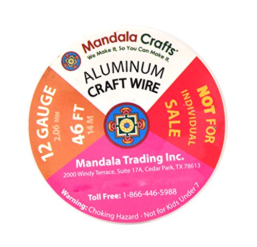 Image of Mandala Crafts 12 GA Copper Silver Tone Combo Anodized Aluminum Craft Wire | 276 FT, Colored, Flexible, Bendable for Bonsai Armature Sculpting Wire Wrapping Jewelry Making, Weather & Tarnish Resistant
