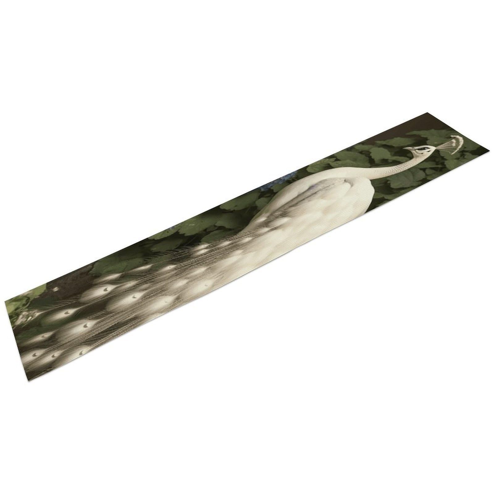 White Peacock Table Runner 13" X 72" Exquisite Linen Table Runner Wrinkle Resistant Farmhouse Rustic Table Runners Seasonal Table Decoration for Kitchen Dining Home Party