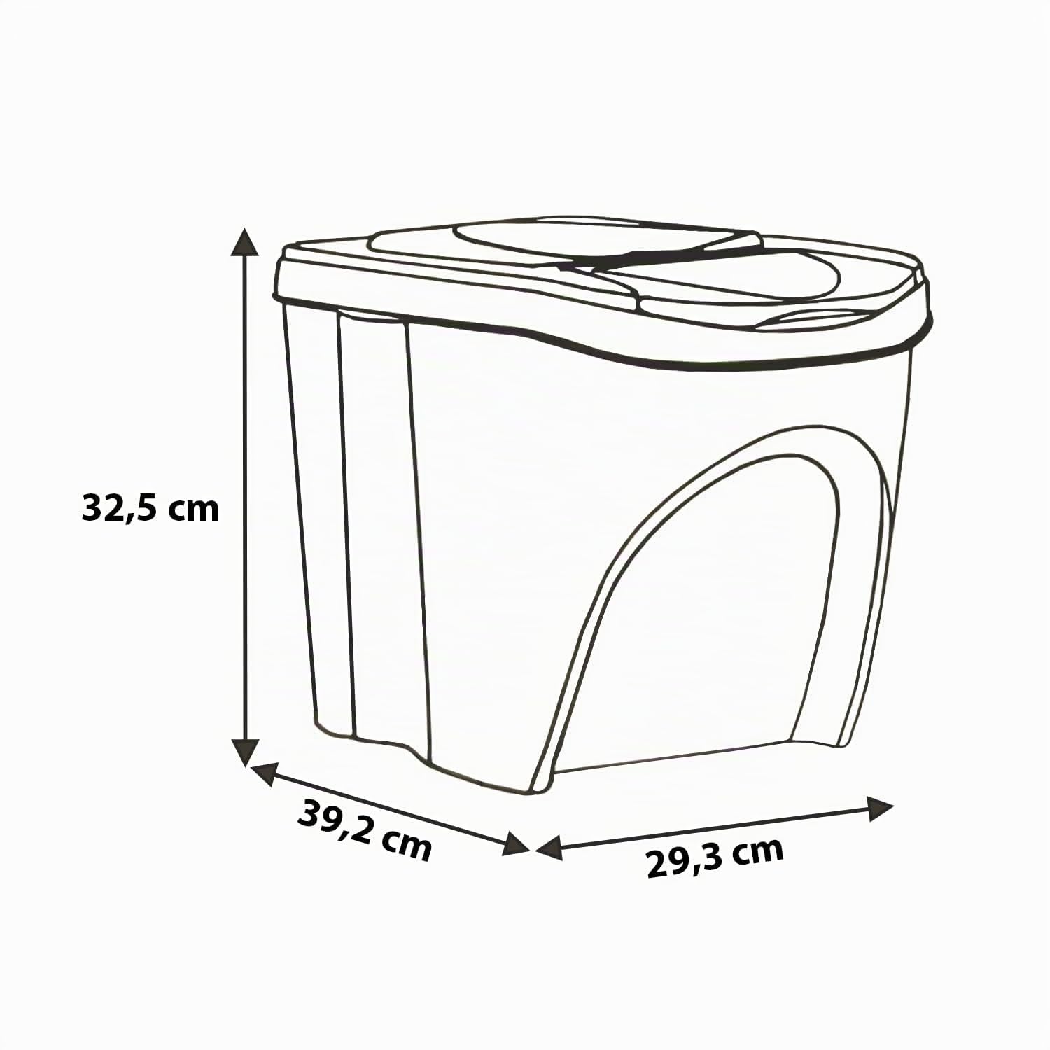 Set di 3 Bidoni Cestini SortiBox | per Raccolta Differenziata Ricilcaggio | Impilabili | in Plastica | 75 Litri (3x25L) | Neri | per Casa interni