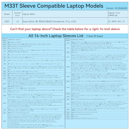 Image of Smatree M33T Hard Protective 14 inch Laptop Sleeve Case for ASUS | Compatible for ASUS ExpertBook B9 B9450, for ASUS Chromebook Flip C434 for Expertbook B9 B9450 (X8027T)