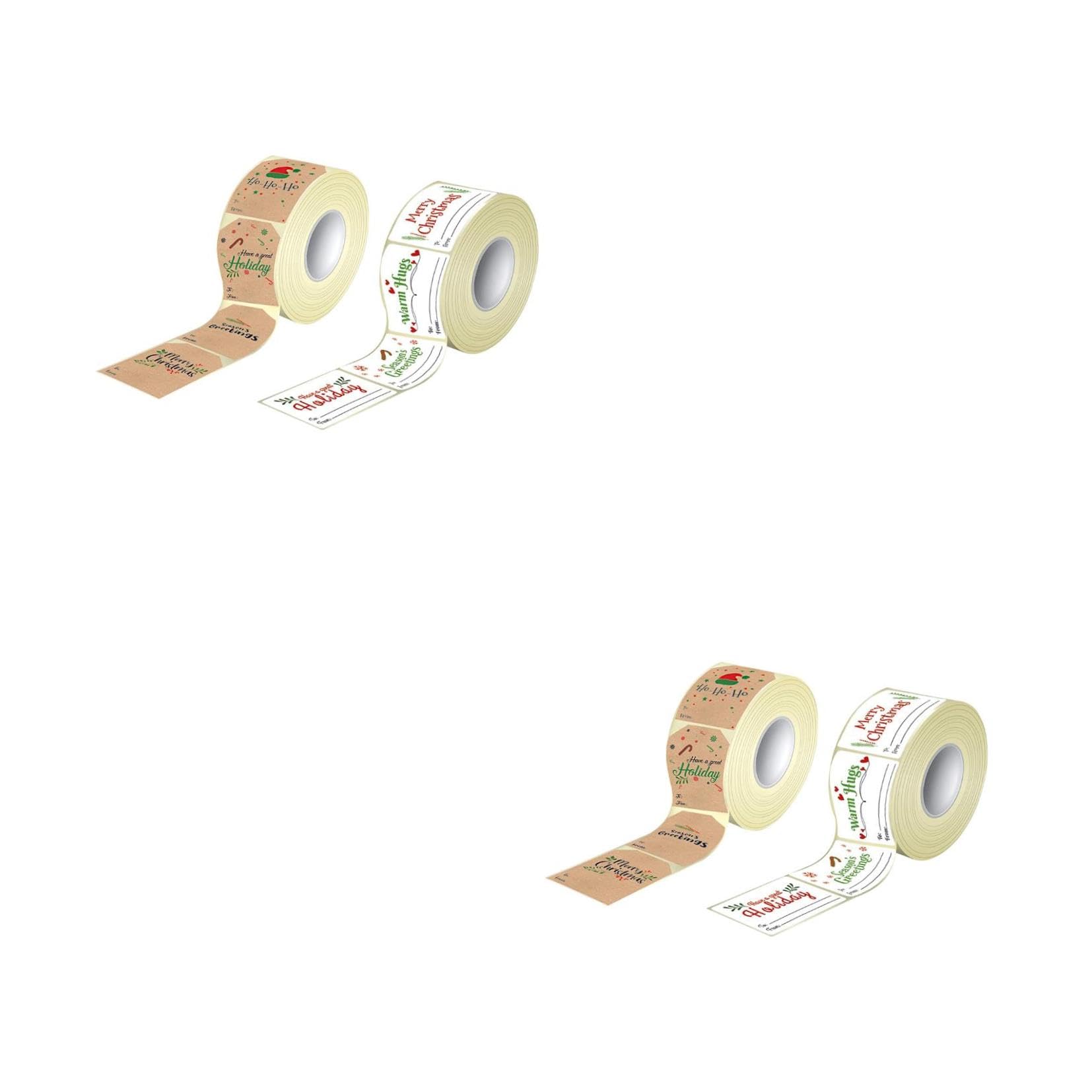 NUOBESTY 2 Set Adesivi Natalizi Adesivo Da Imballaggio Babbo Natale Adesivo Sigillante Decorativo Adesivi Decorativi Natalizi Etichette Adesivi Per Buste Natalizie Carta 2 * 2