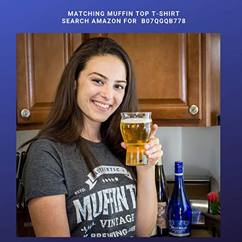 Beer Glasses - Nucleated Pint Glass - The Muffin Top Glass for Better Tasting Craft Beer & Cider - Tulip Shape and Nucleation for Enhanced Taste and Aroma for Ultimate IPAs (Muffin Top Logo 4-Pack)