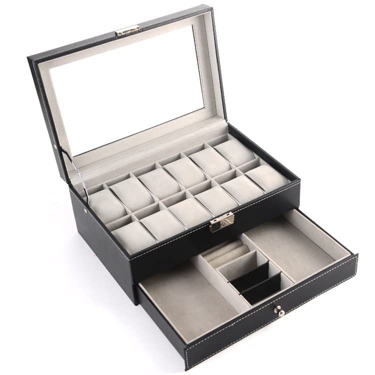 Boîte de présentation de bijoux de stockage de montre coffret marron