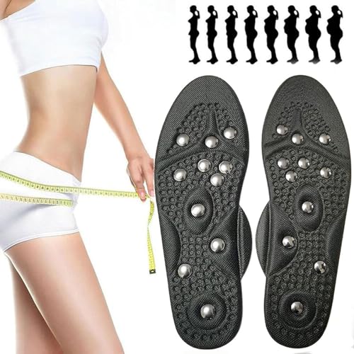 Vuirrm Acupressure Magnetic Massage Insoles, Magnetic Therapy Slimming Insoles for Weight Loss, Reflexology Pain Relief Shoe Insoles Promote Blood Circulation, Relieve Fatigue,S