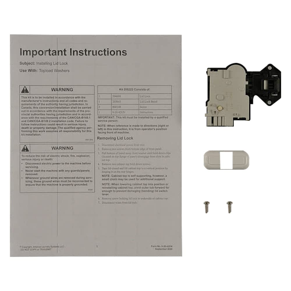 PSA10 セレナ HR 205222 - Speed Queen Washer/Dryer Lid Lock Kit | Parts Dr