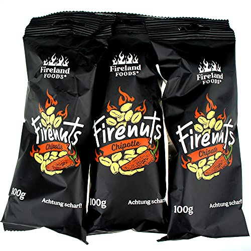 Firenuts Chipotle, 3er-Pack, 3x100g Beutel | mit geräucherten Jalapeno | in Olivenöl geröstet… Cover