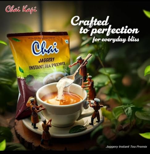 Image of Chai Jaggery Instant Tea Premix Powder | Premium Tea Extracts And Natural Jaggery (Gur) | 160 gm (Pack of 1)