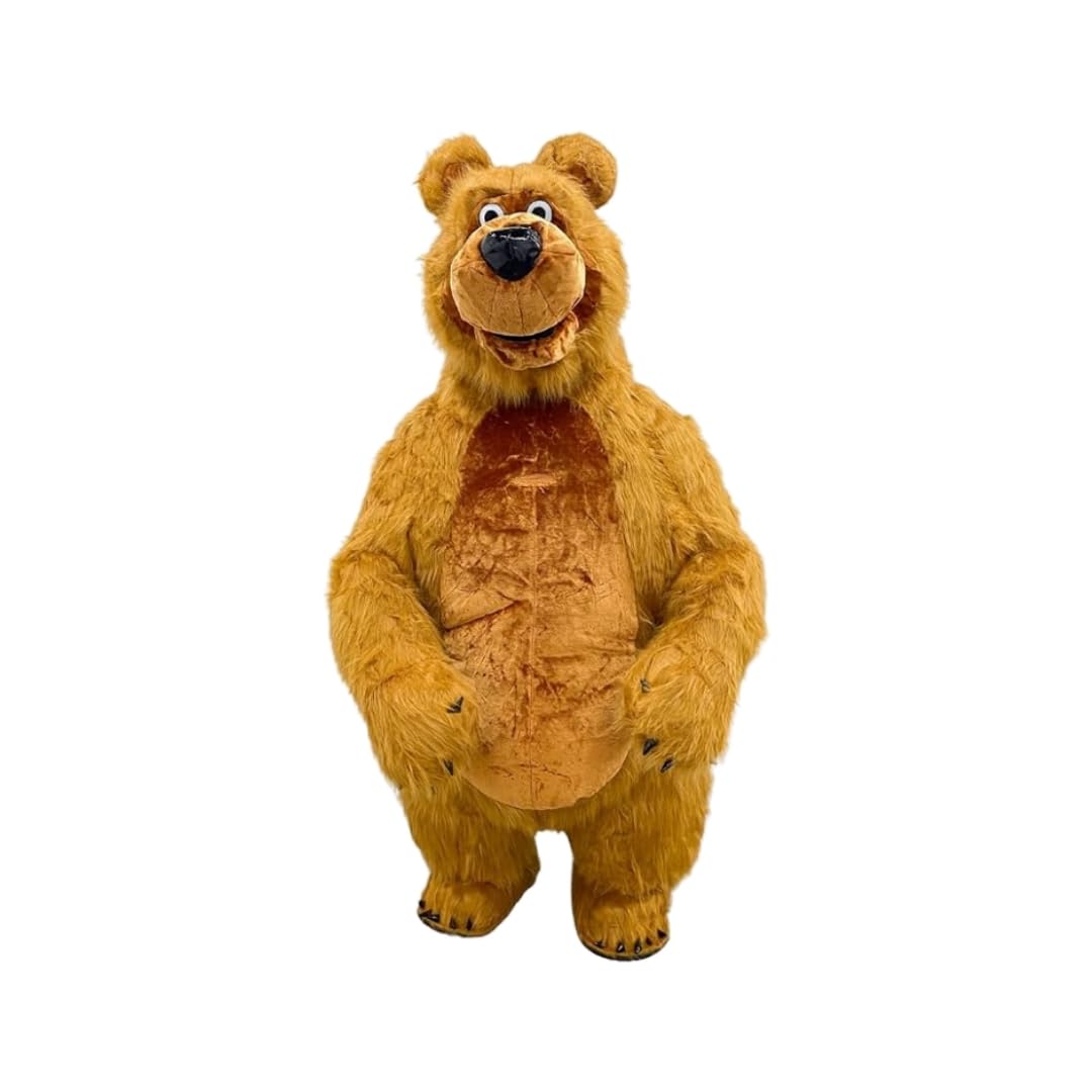 Bear Toptyzhka Costume, Full Body Adult Size Bear Mascot, 1 Size For All Handmade From Premium Quality Materials, Mascot Uniforms Perfect for Kids, Halloween, & Parties, Grey