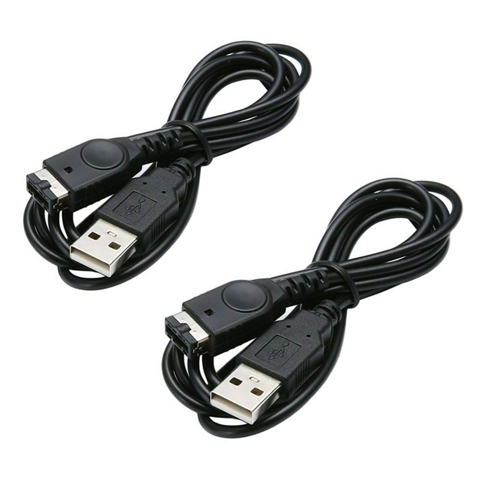 2Pcs USB Charger Charging Cable for Nintendo DS NDS Gameboy Advance SP GBA SP Video Games Accessories, Black