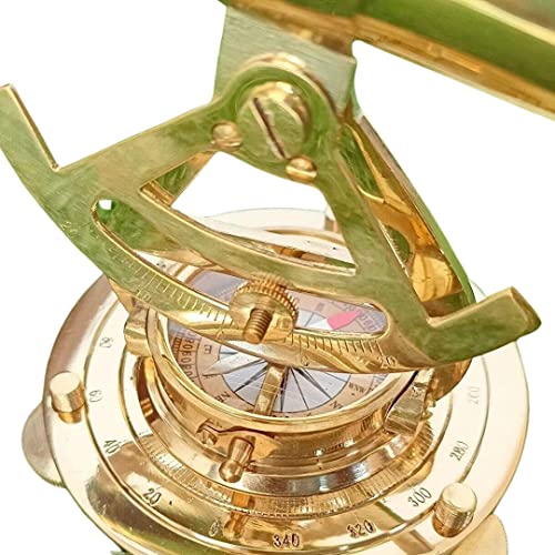 Brújula Náutica Alidada Base Telescopio con Caja de Madera Latón Brillante Decoración Marina – Regalo Único para Hombre - Hermoso Regalo Hecho a Mano miniatura 2