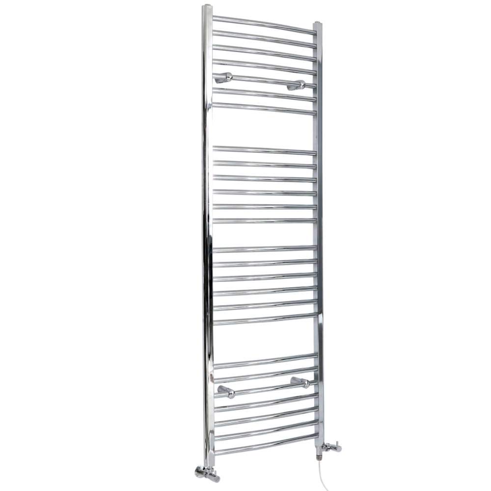 Milano Grey/Chrome Kent - Dual Fuel Curved Heated Towel Rail 1800Mm X 600Mm