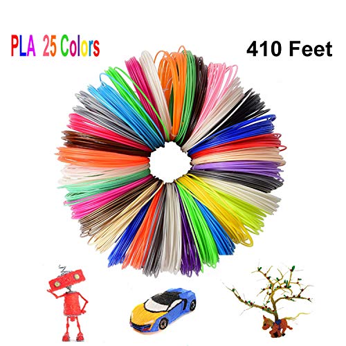 Z-synka 3D Pen/3D Pen PLA Filament Refills(25Colors,410Feet),PLA Filament 1.75mm,No Stuck,Non-Toxic and Odorless Printing