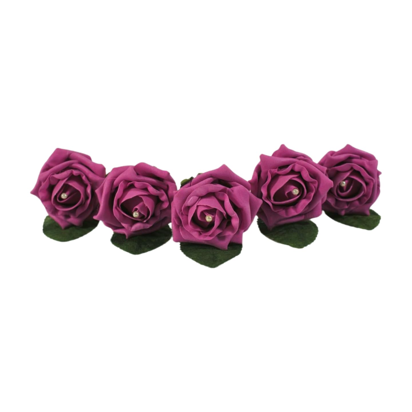 Shimmer-hj 20 Dark Pink Handmade Rose Buttonholes with Pearl - Artificial Flower Boutonniere & Corsage for Weddings, Proms, Bride, Groom, Bridesmaid & Guests โ image 1