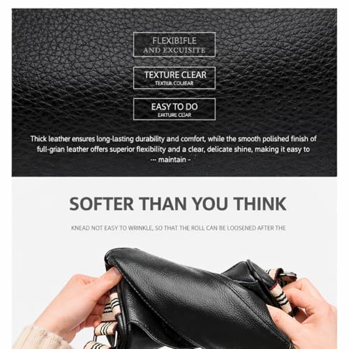 Image of Women's Soft Genuine Leather Crossbody Sling Bag, Large Capacity Multi-compartment Shoulder Handbag, Stylish Everyday Purse For Travel Work Casual Use Messengerbag For Girls