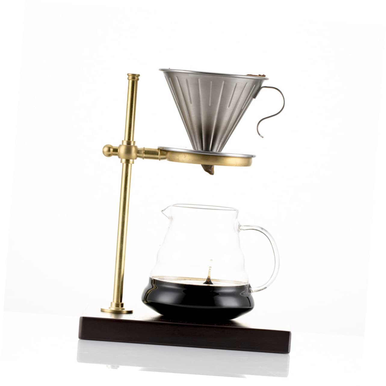 Kaffeefilterbecher mit Separatem Ständer Einfache Reinigung für 1-2 Tassen aus Edelstahl Wiederverwendbarer Dauerfilter für Manuelle Kaffeezubereitung zu Hause