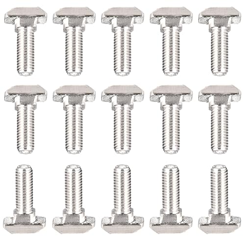 Image of M8 x 25mm T-Slot Drop-in Stud Sliding Bolts, Carbon Steel Hammer Head Bolt T Screw, T-Bolt T Shape Stud Sliding Screw for 40 Series Aluminum Profile, 20PCS