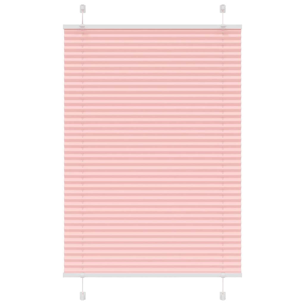 Tenda plissettata rosa, 100 x 100 cm, larghezza tessuto 99,4 cm, per finestre con protezione solare e sguardi indiscreti, 4 larghezze pieghe, poliestere 100 x 100 cm, larghezza tessuto 99,4