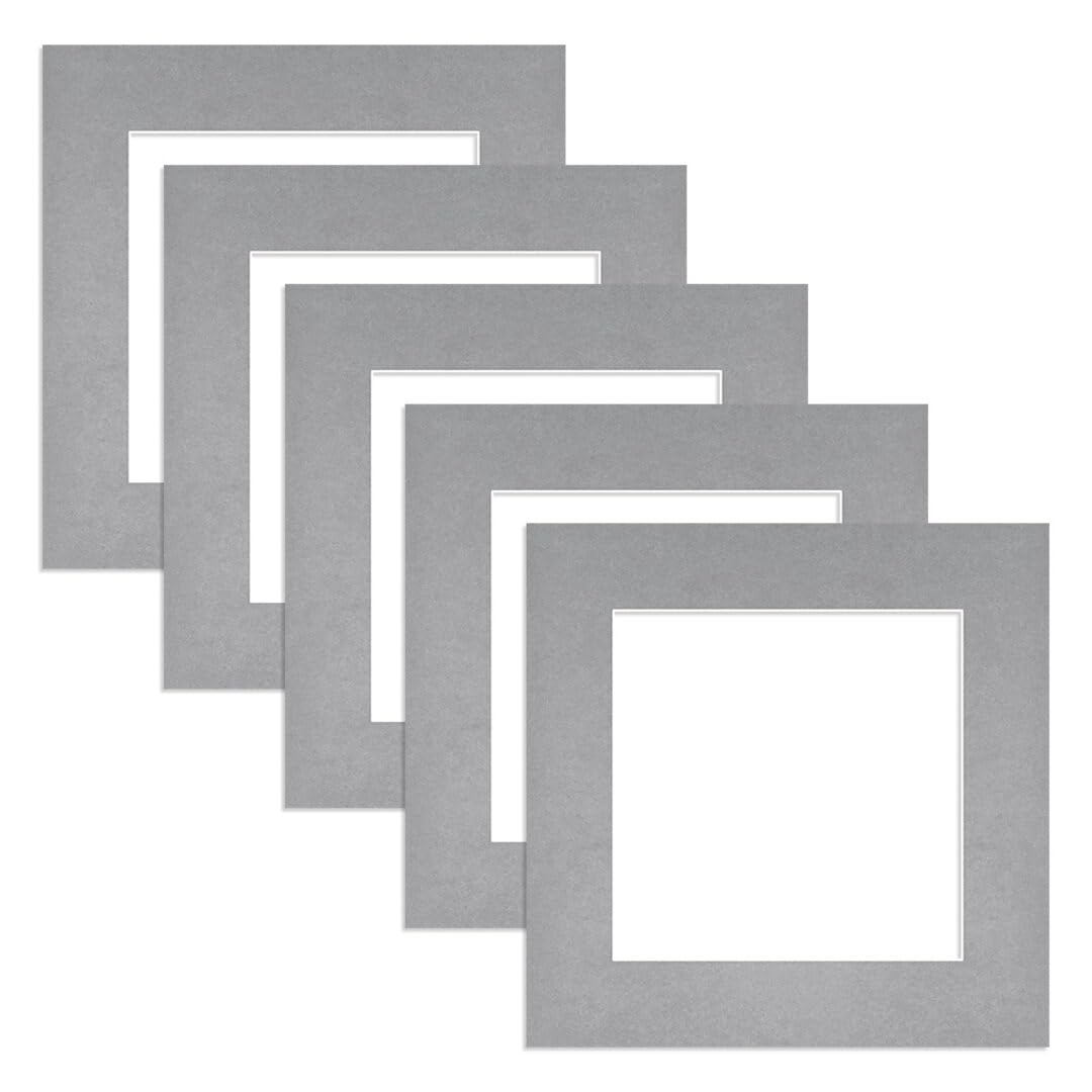 Alison Kingsgate 6X6 Silver Picture Mount for Frame - 4X4 Aperture - Pack 5 — image 1
