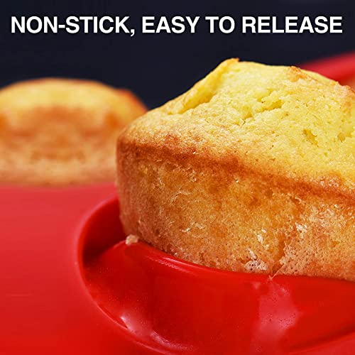 Aokinle Silicon Texas Muffin Pan, European Lfgb Cupcake Jumbo Pan 6 Cups, Non-Stick Deep Big Cupcake Baking Pan, Silicone Large Egg Muffin Molds, Muffin Tins Bpa Free, Set Of 2 #TOP2