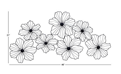 Deco 79 58515 Cosmoliving By Cosmopolitan Metal Floral Home Wall Decor Wire Wall Sculpture thumb #2