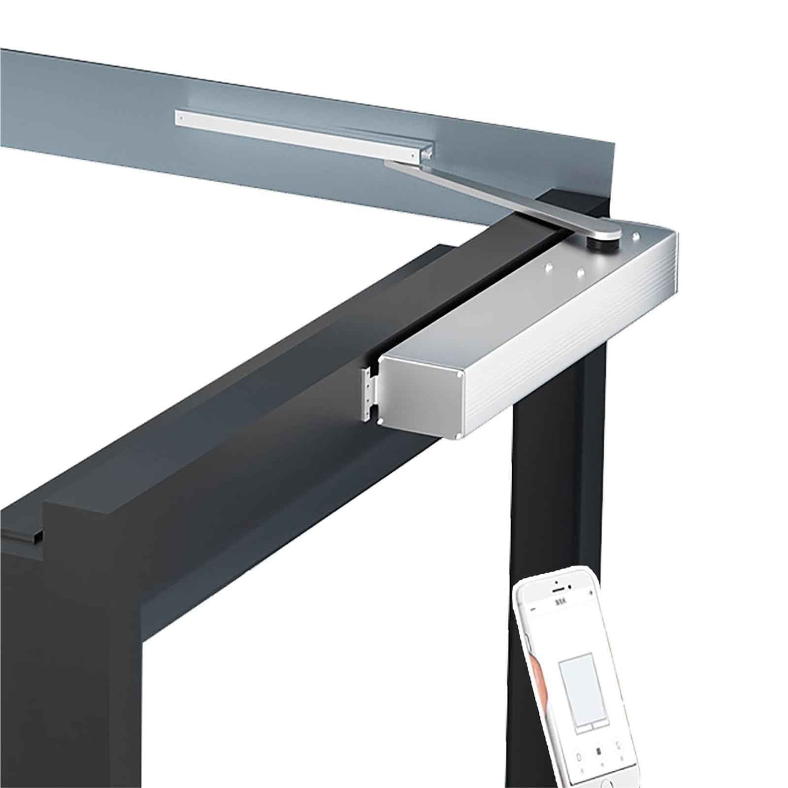 Automatischer Fensteröffner mit WLAN-Steuerung, Fernbedienung und Druckknopf, Klapparm-Design für 90°-Öffnung, ideal für die Belüftung zu Hause und Fernzugriff