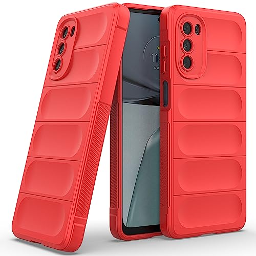 amazon basics Back Case Cover for Motorola Moto G62 5G | Compatible for Motorola Moto G62 5G Back Case Cover | Liquid Silicon Magic Case for Camera Protection | Red