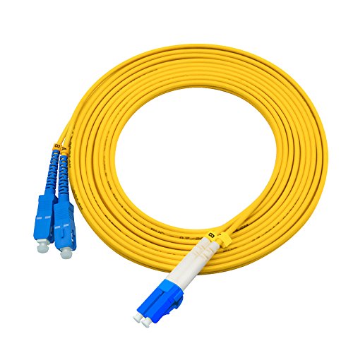 Jeirdus 3Meters 10Ft Lc To Sc Duplex 9/125 Single-Mode Fiber Optic Cable Jumper Optical Patch Cord Lc-Sc #TOP3