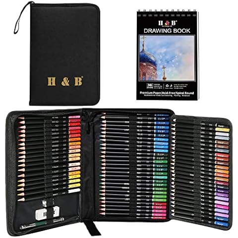 H & B 76-Piece Artist Colouring Pencils Set Cover