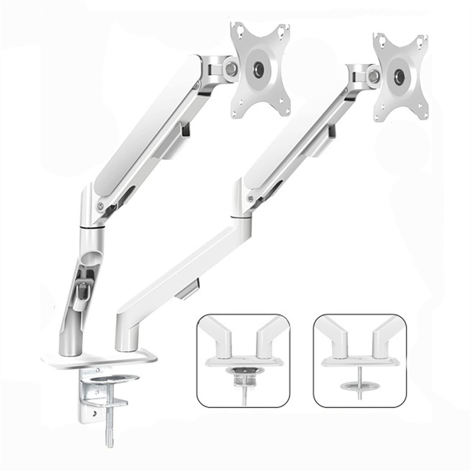 Aioneer Monitor Arm 17-30" Double Monitor Desk Holder Arm, Gas Spring Full Motion Lcd Dual Monitor Mount, Mount 75X75 100X100Mm, Holds Up To 19.8Lbs/Arm Monitor Mount Arm-B