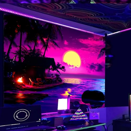 Image of Nuxovilar Beachfire Sunset Wall Tapestry Polyester 90.55 inchx70.86 inch In