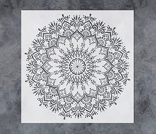 GSS Designs Large Mandala Stencils 16 x 16 Inch - Reusable Mandala Rangoli Wall Stencil Laser Cut Painting Template for Floor Wall Fabric Furniture Stencils Painting
