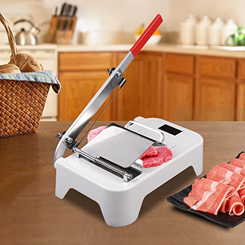 Affettatrice manuale & Schneider in acciaio inox – affettatrice per carne con spessore di taglio regolabile 0,25 – 25 mm – Affettatrice per carne congelata, pancetta, prosciutto