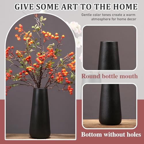 Vase en céramique noir grand modèle pour salon