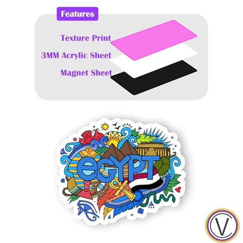 Image of Egypt Acrylic Fridge Magnet - UV Textured Printed, Stylish Multicolor Magnet for Fridge, Wardrobe & Metal Surfaces, Pack of 1 (Egypt)
